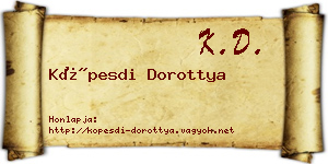 Köpesdi Dorottya névjegykártya